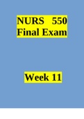 NURS 550 Final Exam (Q & A, Latest-2023) / nurs 550 Final Exam / NURS550 Final Exam / nurs550 Final Exam: |Verified Q & A, Complete Document for EXAM|