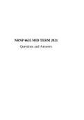 NRNP 6635 MID TERM 2021 Questions and Answers.