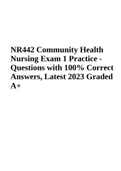 Community Health Nursing Exam 1 Questions with 100% Correct Answers | Latest Updated 2024 Rated A+