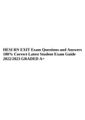 HESI RN EXIT Exam Questions and Answers 100% Correct Latest Student Exam Guide 2022/2023 GRADED A+, HESI RN PEDIATRICS EXAM LATEST 2022/2023 QUESTIONS AND ANSWERED 100% VERIFIED CORRECT,HESI RN Exit Exam 2023 solved & HESI RN FUNDAMENTALS EXAM LATEST 2023