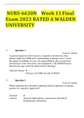 NURS-6630N Week 11 Final Exam 2023 RATED A WALDEN  UNIVERSITY