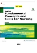 COMPLETE - Elaborated Test bank for deWit's Fundamental Concepts and Skills for Nursing 5Ed. by Patricia A. Williams. ALL Chapters(1-41) Included |464| Pages - Questions & Answers.Pass Fundamental Concepts and Skills for Nursing in First Attempt Guaran