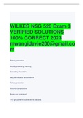 WILKES NSG 526 Exam 3 VERIFIED SOLUTIONS  100% CORRECT 2023
