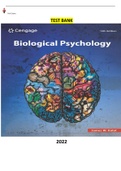 COMPLETE - Elaborated Test bank for Biological Psychology 14th Edition by James W. Kalat. ALL Chapters(1-14) Included |651| Pages - Questions & Answers Pass Biological Psychology 14th Edition by James W. Kalat in First Attempt Guaranteed!Get 100% Latest E