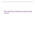 NSG 6420 Week 10 Final Exam Questions and Answers