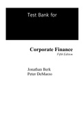 Corporate Finance, (Global Edition), 5e Jonathan Berk, Peter DeMarzo (Test Bank)