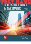 TEST BANK for Real Estate Finance & Investments, 17th Edition   By William Brueggeman and Jeffrey Fisher. All Chapters 1-23. 