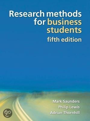  MR1. 'Research Methods For Business Students'. Saunders/Lewis/Thornhill
