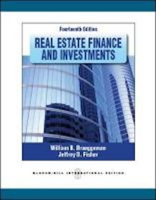 Test Bank for Real Estate Finance And Investments 16th Edition William Brueggeman, Jeffrey Fisher Chapter 1-23