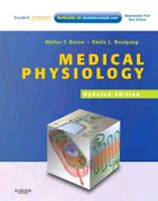 Decentrale selectie 2020 (fysiologie) Medical physiology  chapter 1, 5, 6, 7, 8, 9 