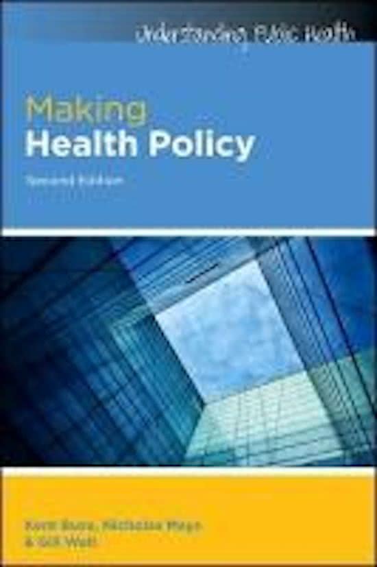 COMPLETE  summary Policy, Management & Organisation (book: Making Health Policy)
