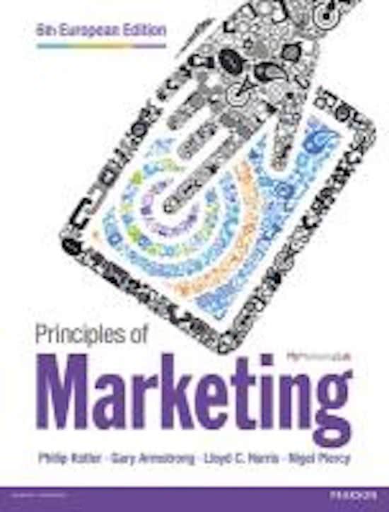 Principles of Marketing Summaries - Chapters 7, 8, 9, 10, 11, 18