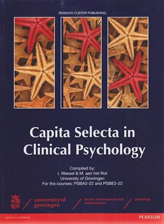 Samenvatting Klinische psychologie: Capita Selecta in Clinical Psychology