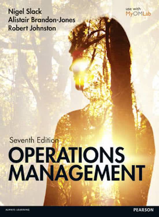 Summary Operations Management - Slack, Brandon-Jones, & Johnston, Seventh Edition