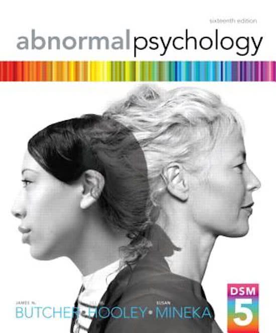 Butcher Abnormal Psychology Summary Ch 1 to 9