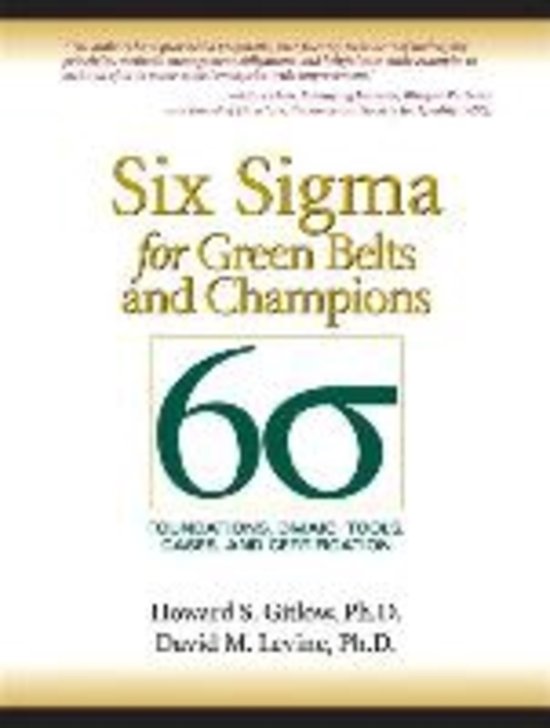 Six Sigma for Green Belts and Champions