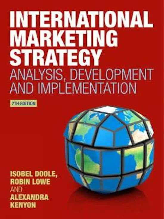 Complete Samenvatting CE jaar 2 Blok 4 International Marketingstrategies Deeltoets 1 