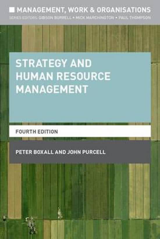 Strategy and human resource management - belangrijke begrippen