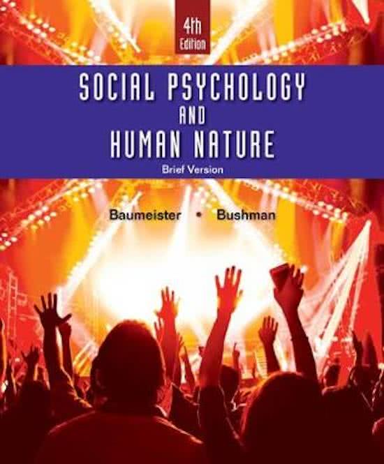 Test Bank for Social Psychology and Human Nature 5/E Baumeister